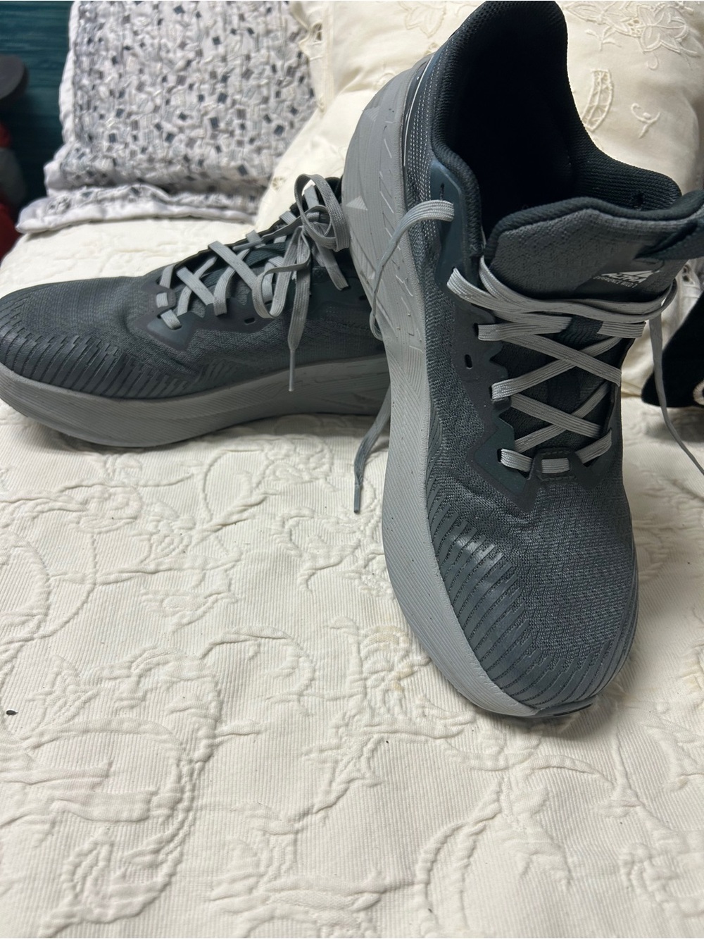 Altra trail runners Graphite- Gray gear tested less than 5 miles wear.
